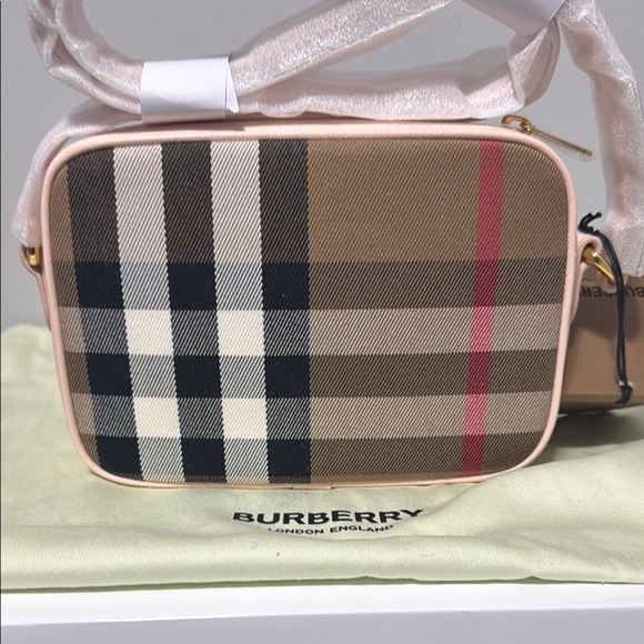 Burberry Brown and Pink Crossbody Bag with Signature Check - Picture 3 of 4